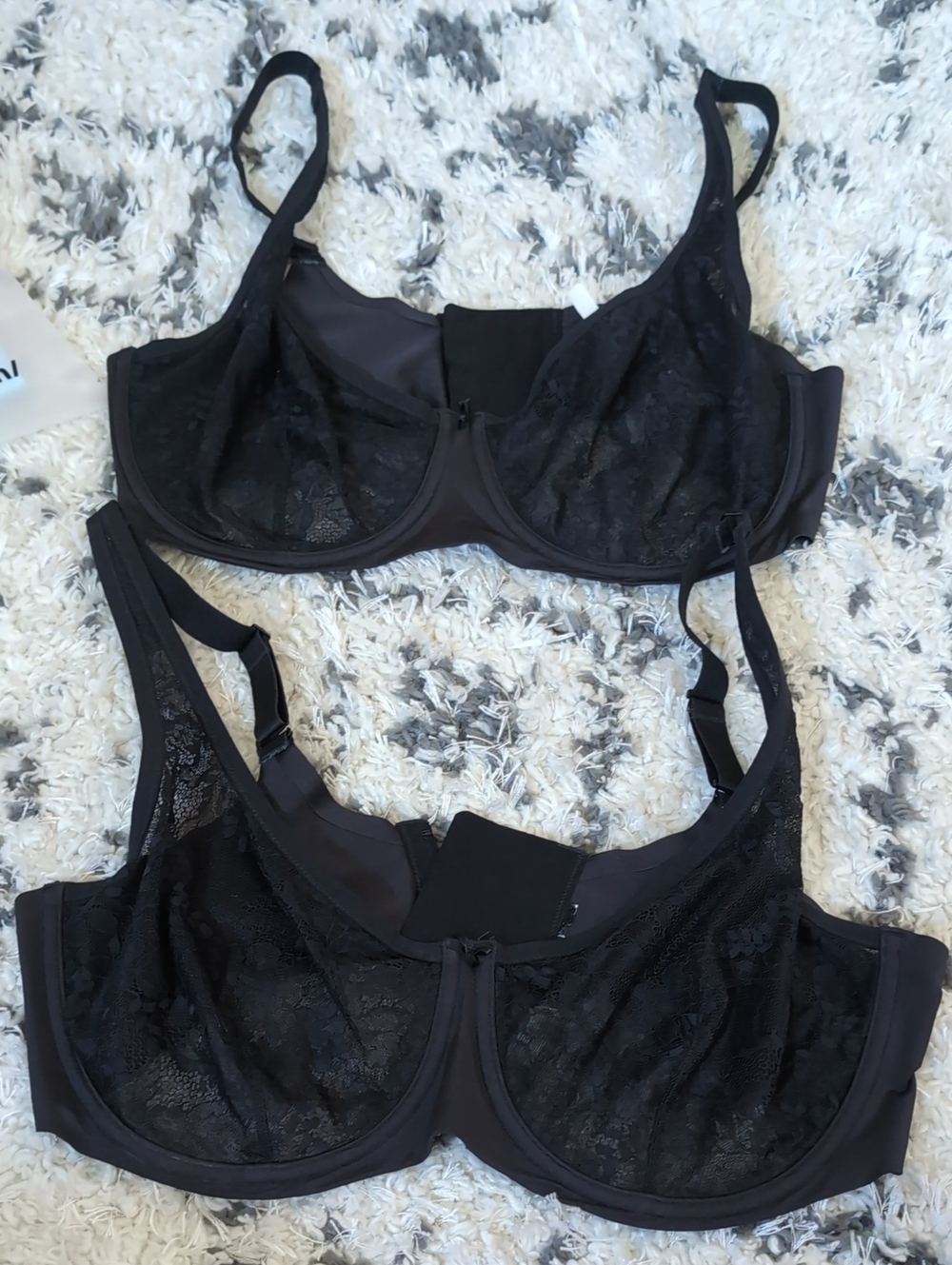 Skims Two Black Lace Bras Size 38DD Like New